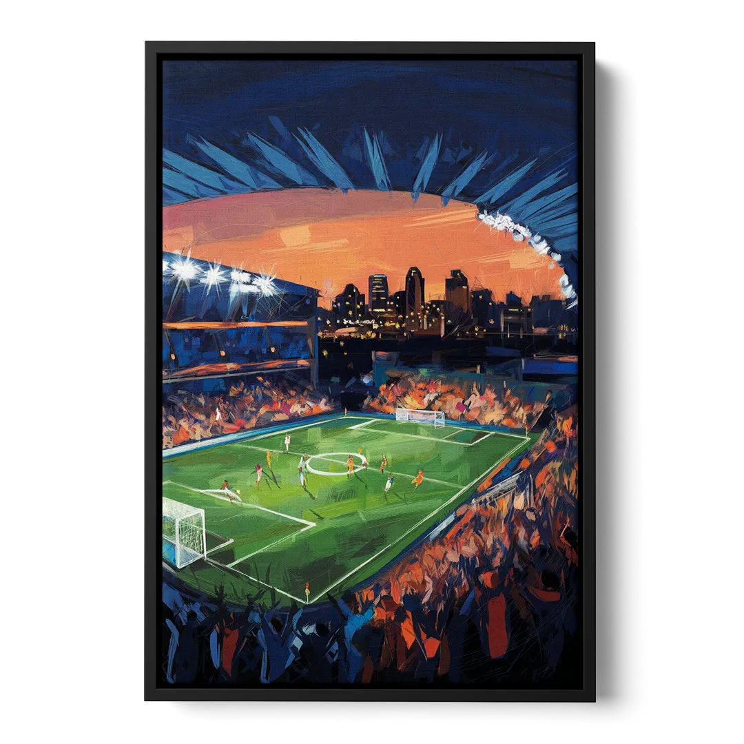 Cincinnati FC Stadium Lights Front - Black Canvas Wall Art