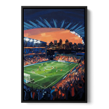 Cincinnati FC Stadium Lights Front - Black Canvas Wall Art