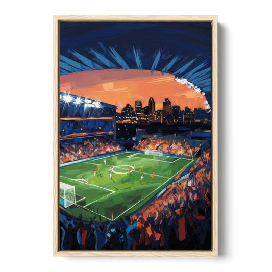 Cincinnati FC Stadium Lights - Oak Framed Canvas Wall Art - Front