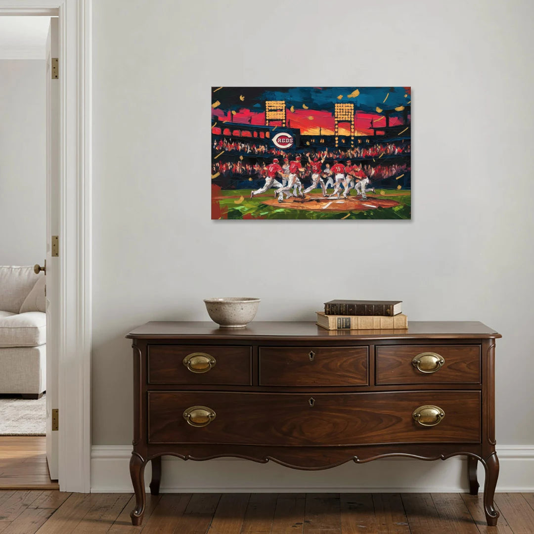 Cincinnati Reds Historic Moments - Canvas Wall Art - Coffee Table - 36x24