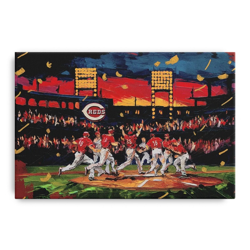 Cincinnati Reds Historic Moments Front - Canvas Wall Art