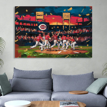 Cincinnati Reds Historic Moments Living Room - Canvas Wall Art