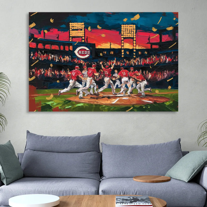 Cincinnati Reds Historic Moments Living Room - Canvas Wall Art