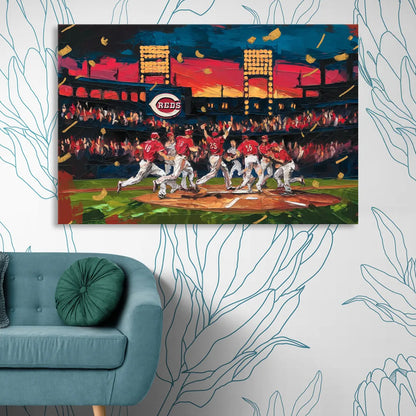 Cincinnati Reds Historic Moments Sitting Room - Canvas Wall Art