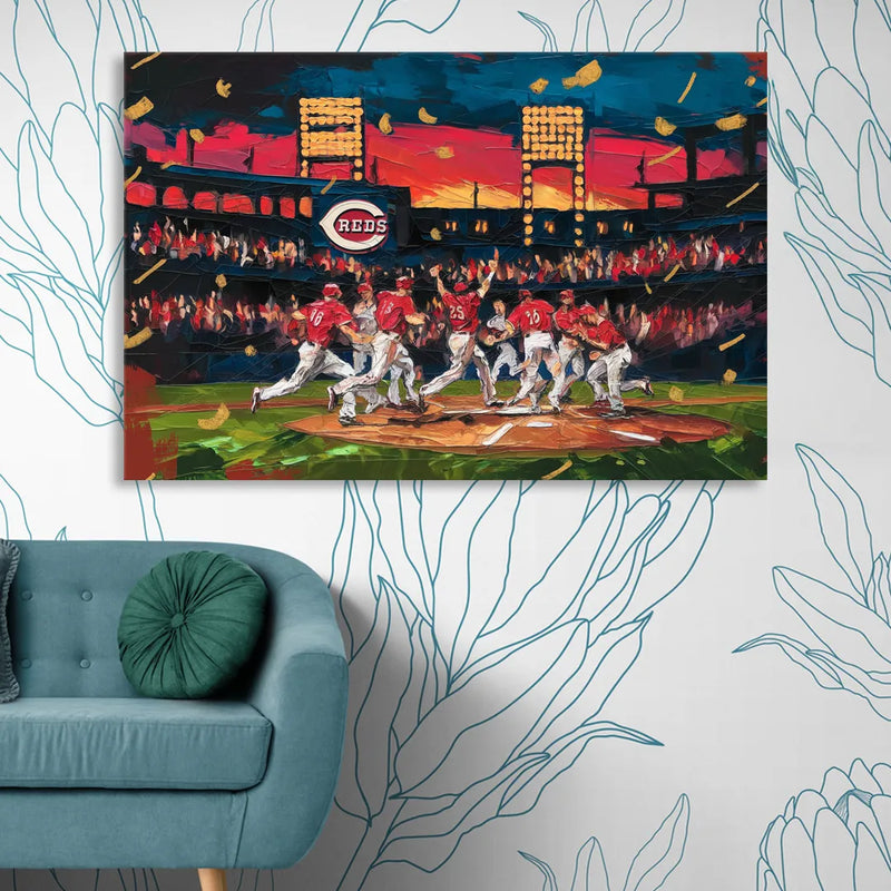 Cincinnati Reds Historic Moments Sitting Room - Canvas Wall Art