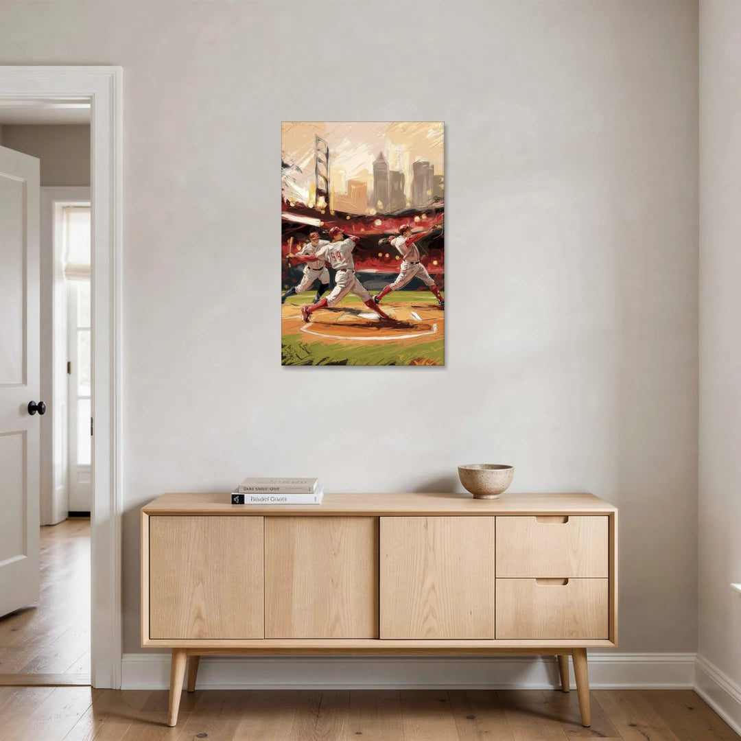 Cincinnati Reds Legendary Players - Canvas Wall Art - Coffee Table - 24x36