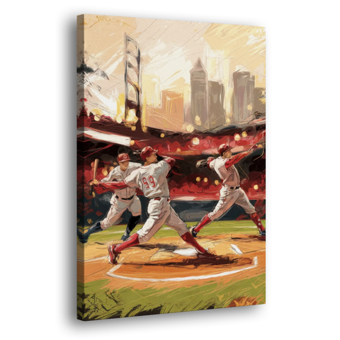 Cincinnati Reds Legendary Players - Canvas Wall Art - Side