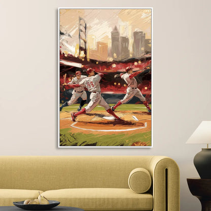 Cincinnati Reds Legendary Players Living Room - White Canvas Wall Art