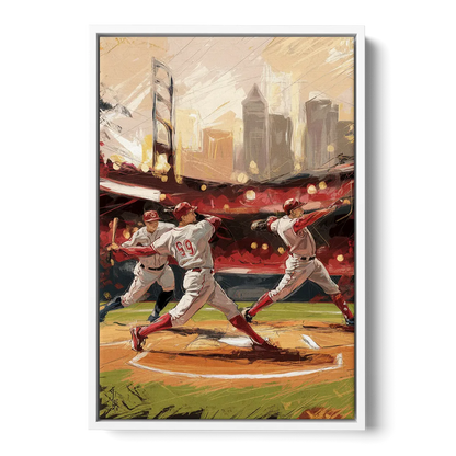 Cincinnati Reds Legendary Players Front - White Canvas Wall Art