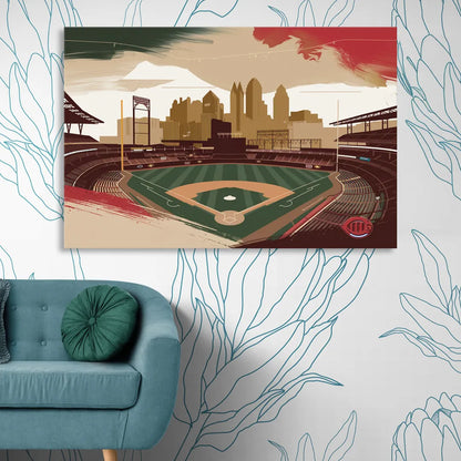 Cincinnati Reds Vintage Moments Living Room - Canvas Wall Art