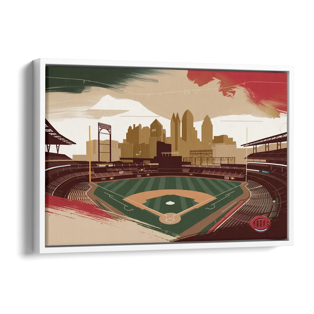 Cincinnati Reds Vintage Moments Side - White Canvas Wall Art
