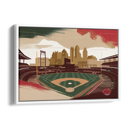 Cincinnati Reds Vintage Moments Side - White Canvas Wall Art