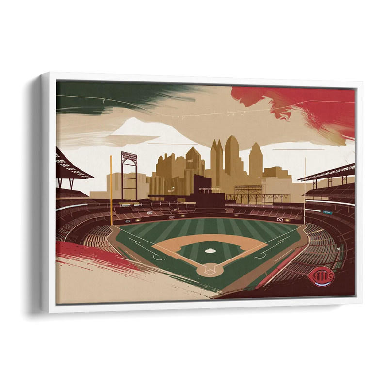 Cincinnati Reds Vintage Moments Side - White Canvas Wall Art
