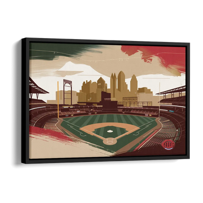 Cincinnati Reds Vintage Moments Side - Black Canvas Wall Art