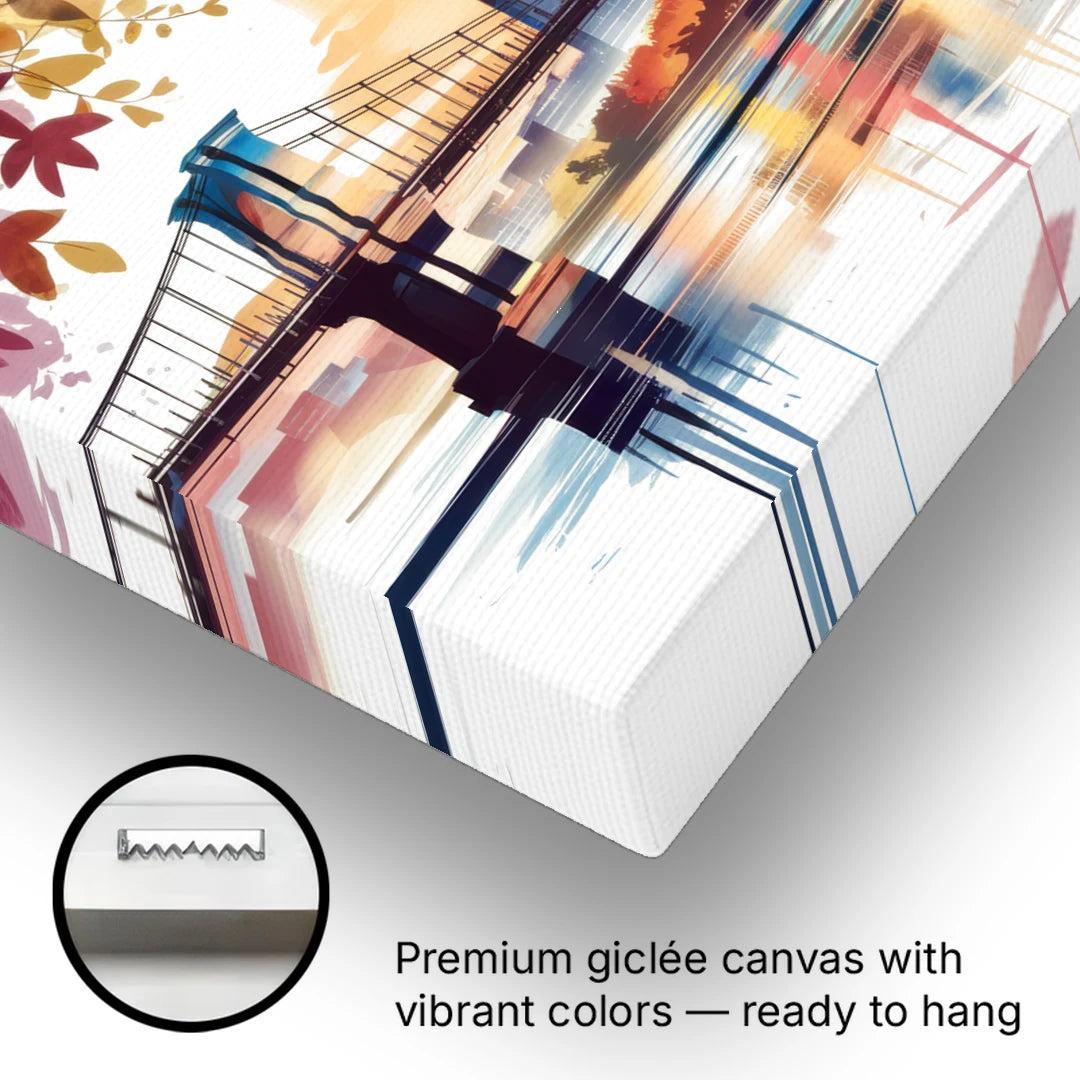 Cincinnati Skyline In Autumn - Canvas Wall Art - Gallery Wrap Corner