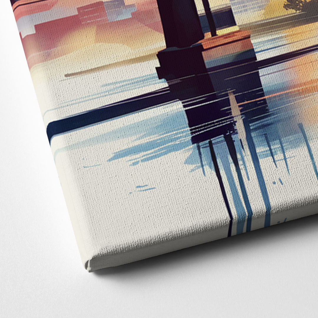 Cincinnati Skyline In Autumn Canvas Close Up