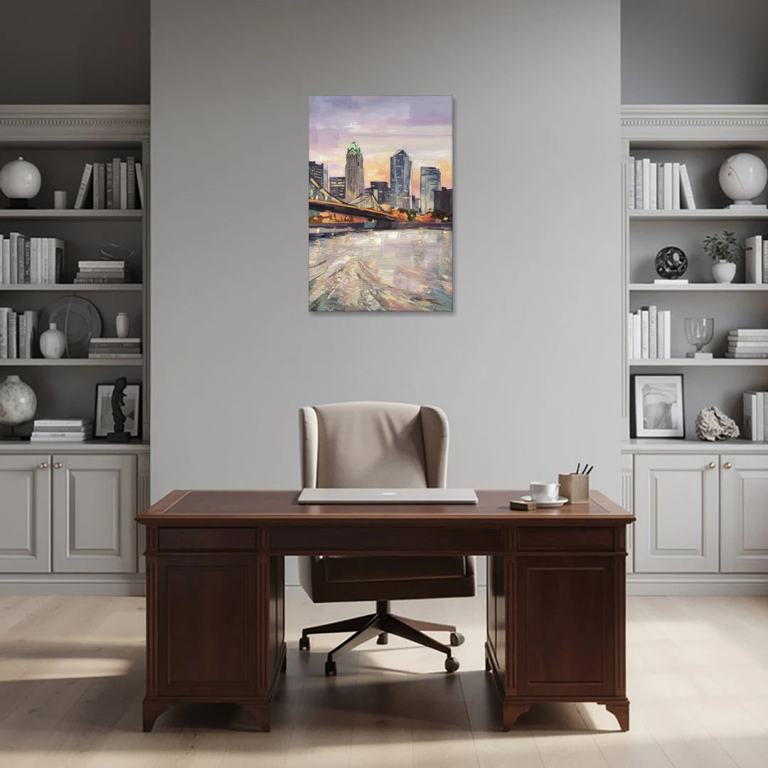 Cincinnati Skyline at Dawn - Canvas Wall Art - Office - 24x36