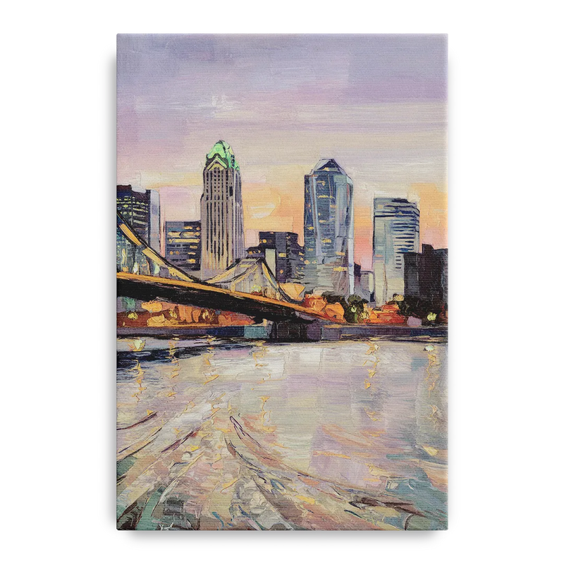 Cincinnati Skyline at Dawn Front - Canvas Wall Art