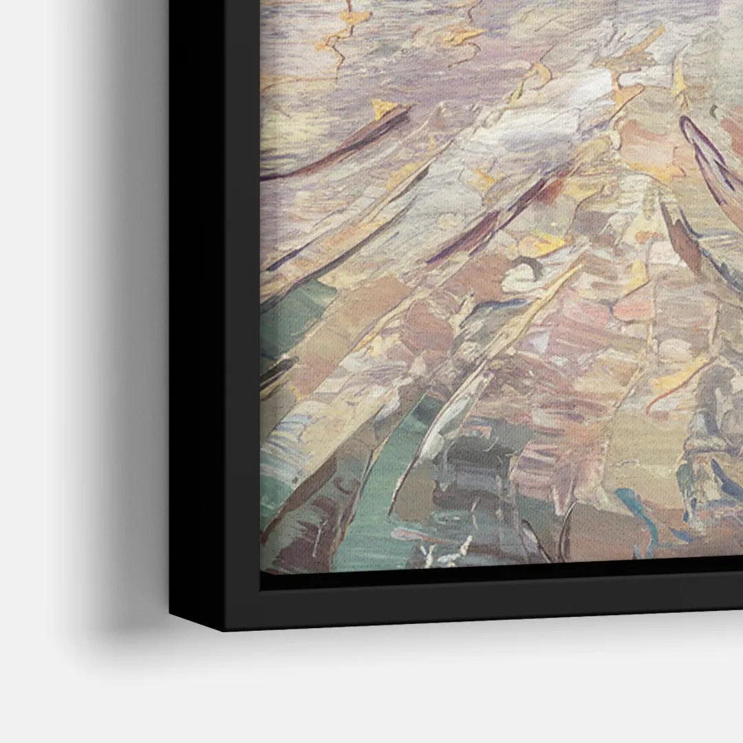 Cincinnati Skyline at Dawn - Close-Up Black Frame Canvas