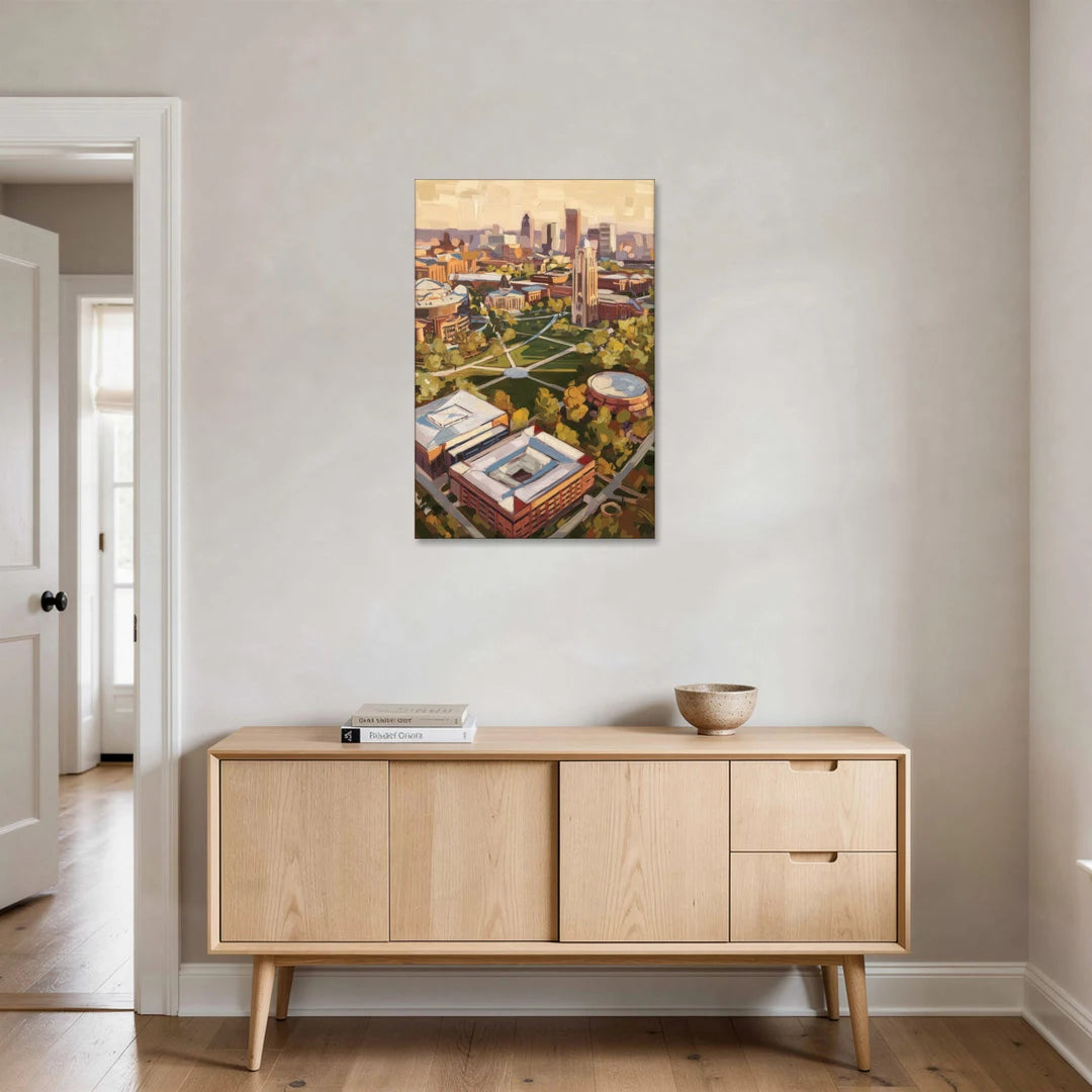 Cincinnati University Campus Highlights - Canvas Wall Art - Coffee Table - 24x36