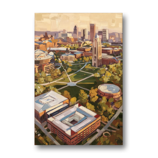Cincinnati University Campus Highlights - Canvas Wall Art - Front
