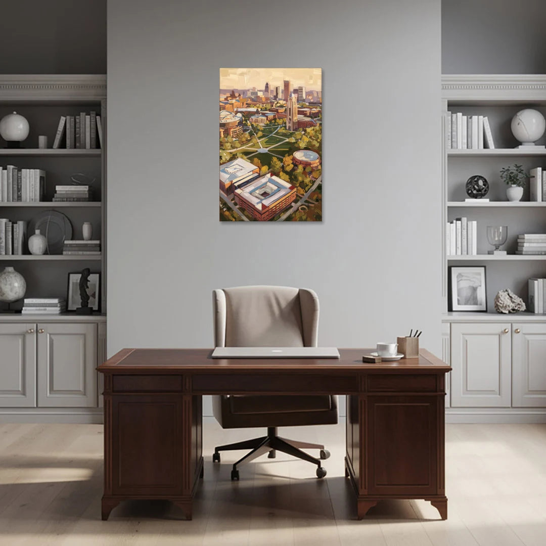 Cincinnati University Campus Highlights - Canvas Wall Art - Office - 24x36