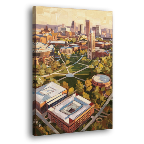 Cincinnati University Campus Highlights - Canvas Wall Art - Side