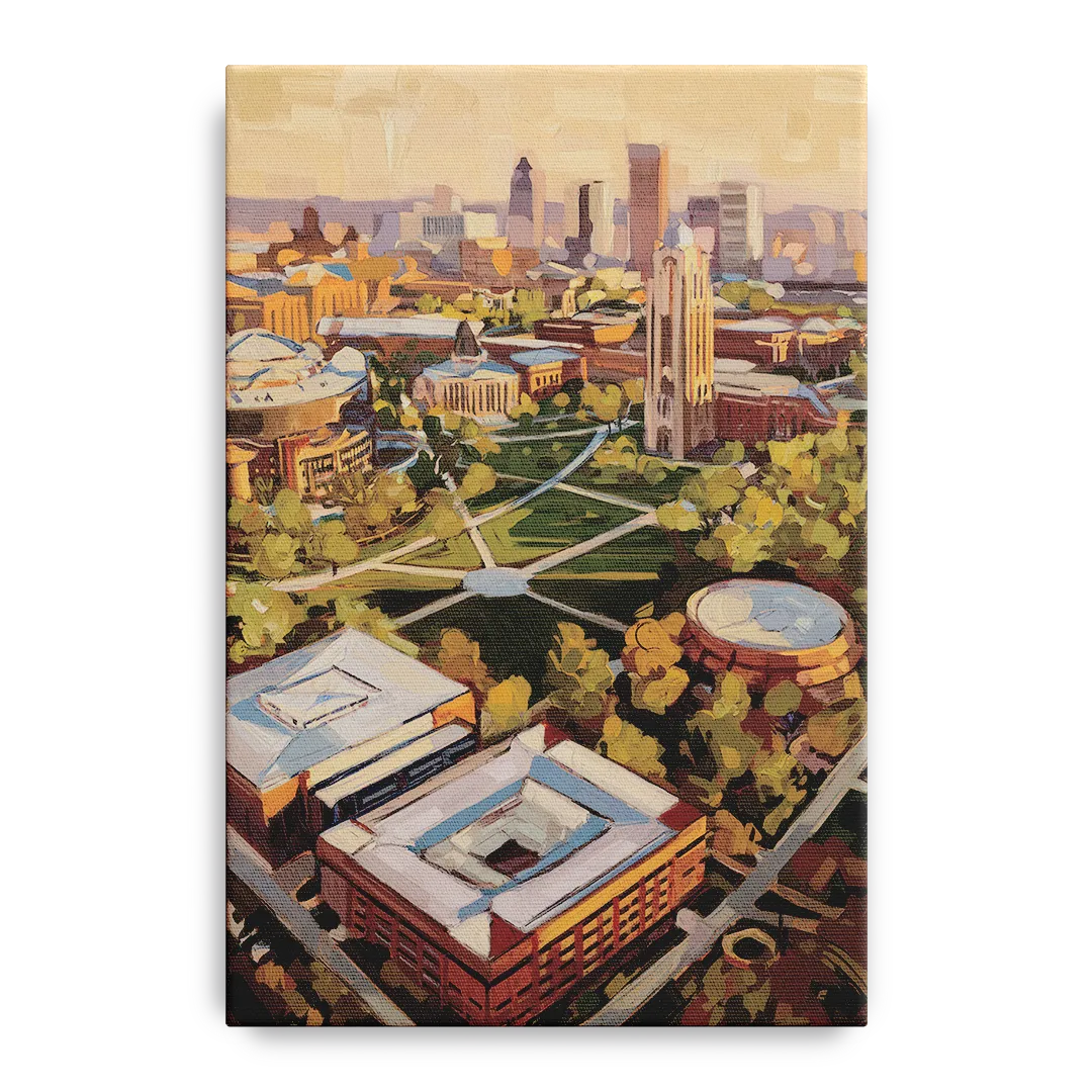 Cincinnati University Campus Highlights Front - Canvas Wall Art