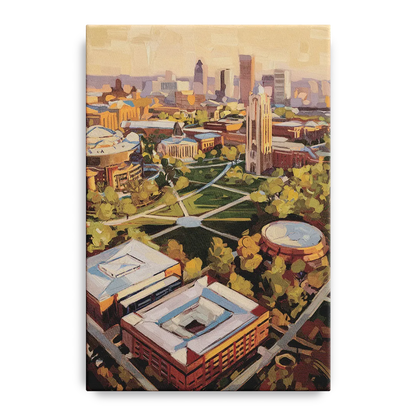 Cincinnati University Campus Highlights Front - Canvas Wall Art