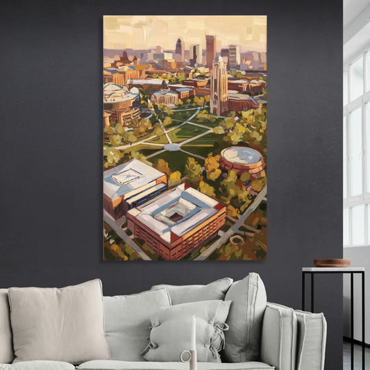 Cincinnati University Campus Highlights Living Room - Canvas Wall Art