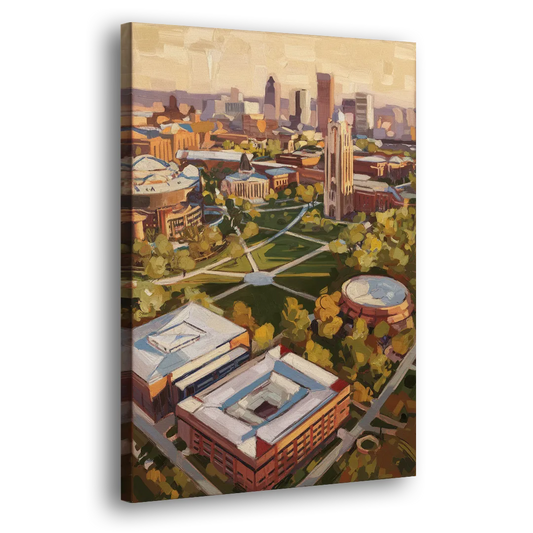 Cincinnati University Campus Highlights Side - Canvas Wall Art