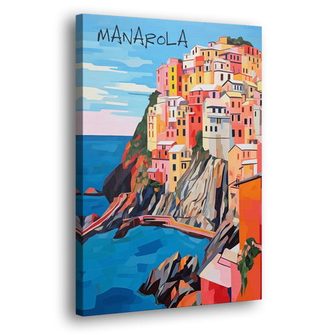 Cinque Terre Art of Manarola - Canvas Wall Art - Side