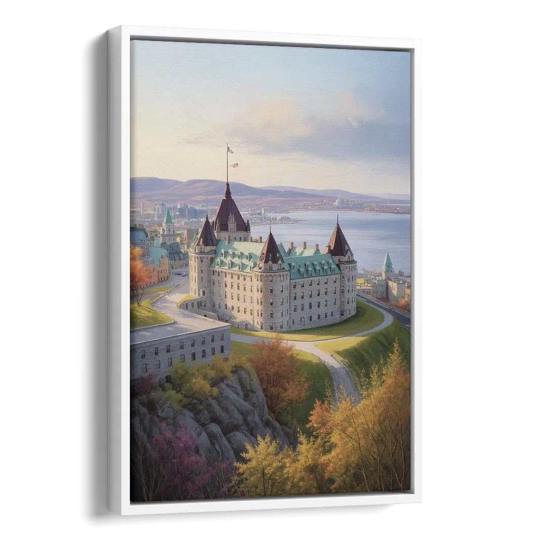Citadel of Quebec Side - White Canvas Wall Art