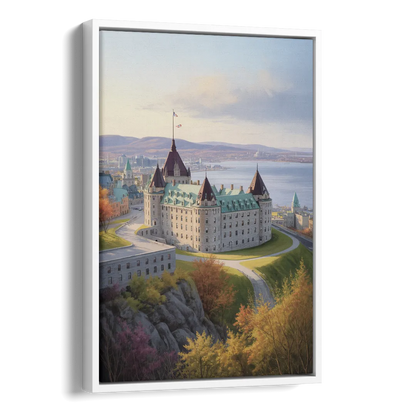 Citadel of Quebec Side - White Canvas Wall Art