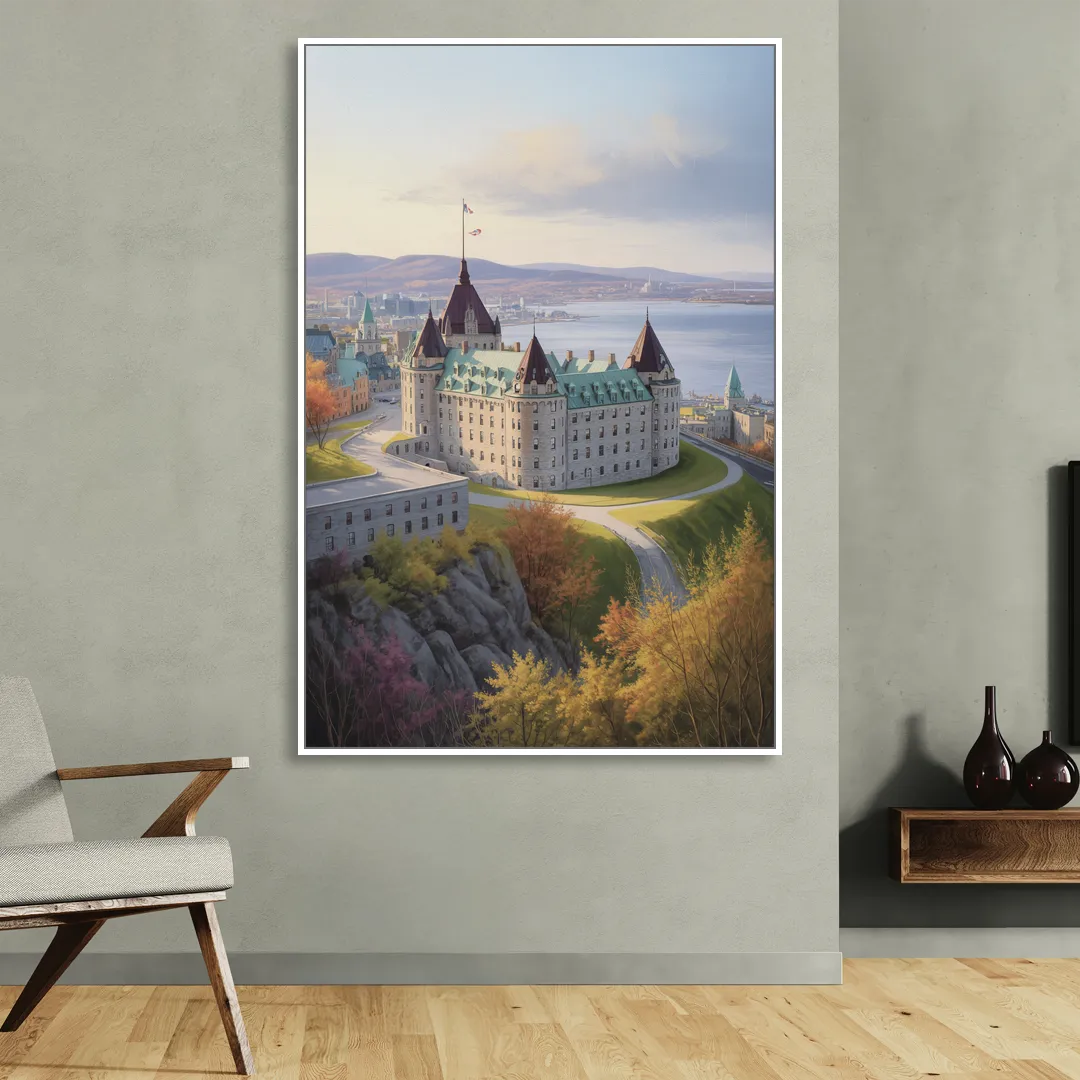 Citadel of Quebec Living Room - White Canvas Wall Art