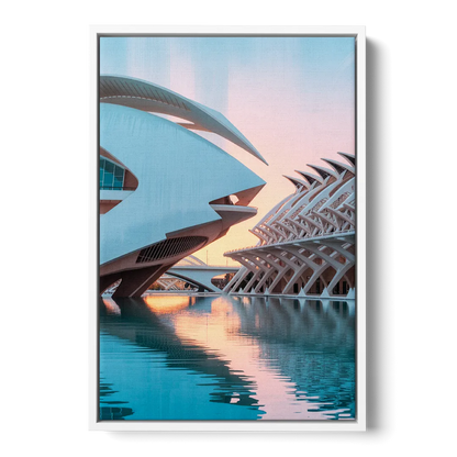City of Arts and Sciences Front - White Canvas Wall Art
