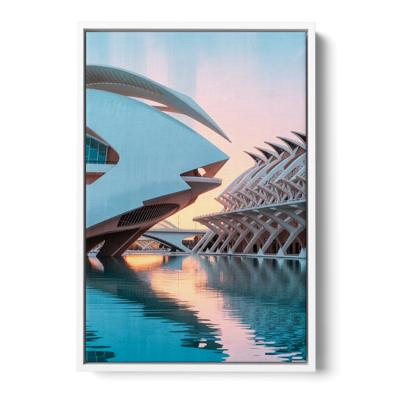 City of Arts and Sciences Front - White Canvas Wall Art