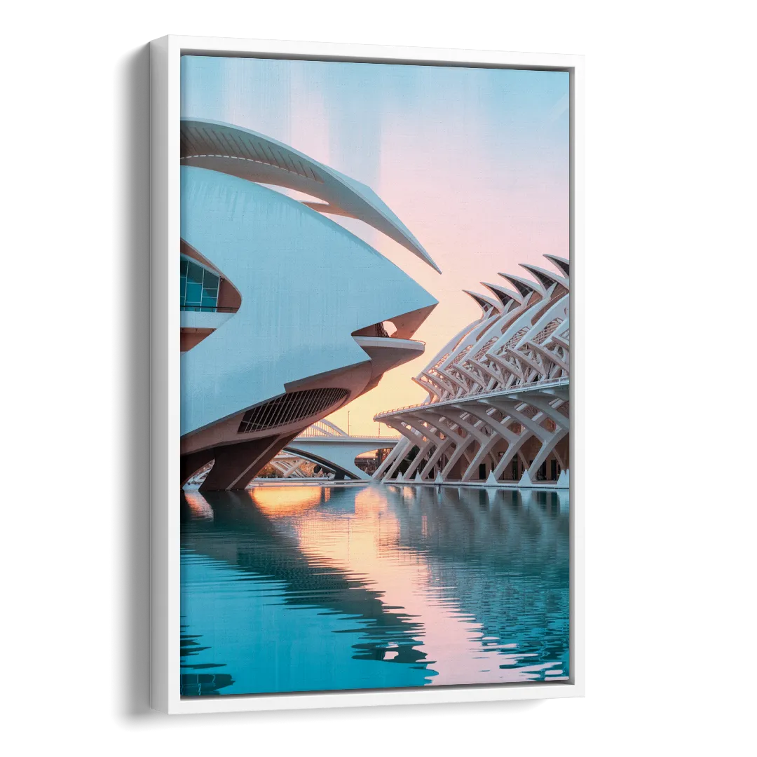 City of Arts and Sciences Side - White Canvas Wall Art