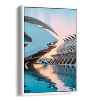 City of Arts and Sciences Side - White Canvas Wall Art