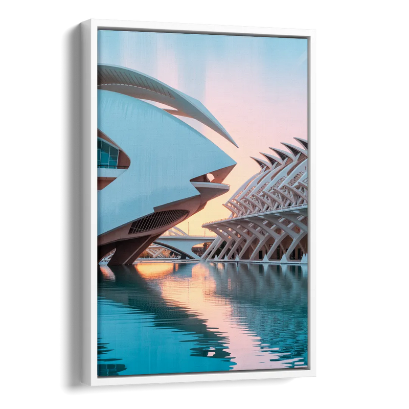 City of Arts and Sciences Side - White Canvas Wall Art