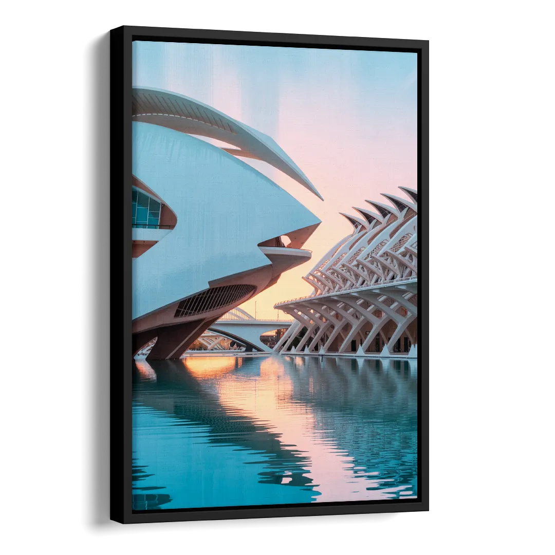 City of Arts and Sciences Side - Black Canvas Wall Art