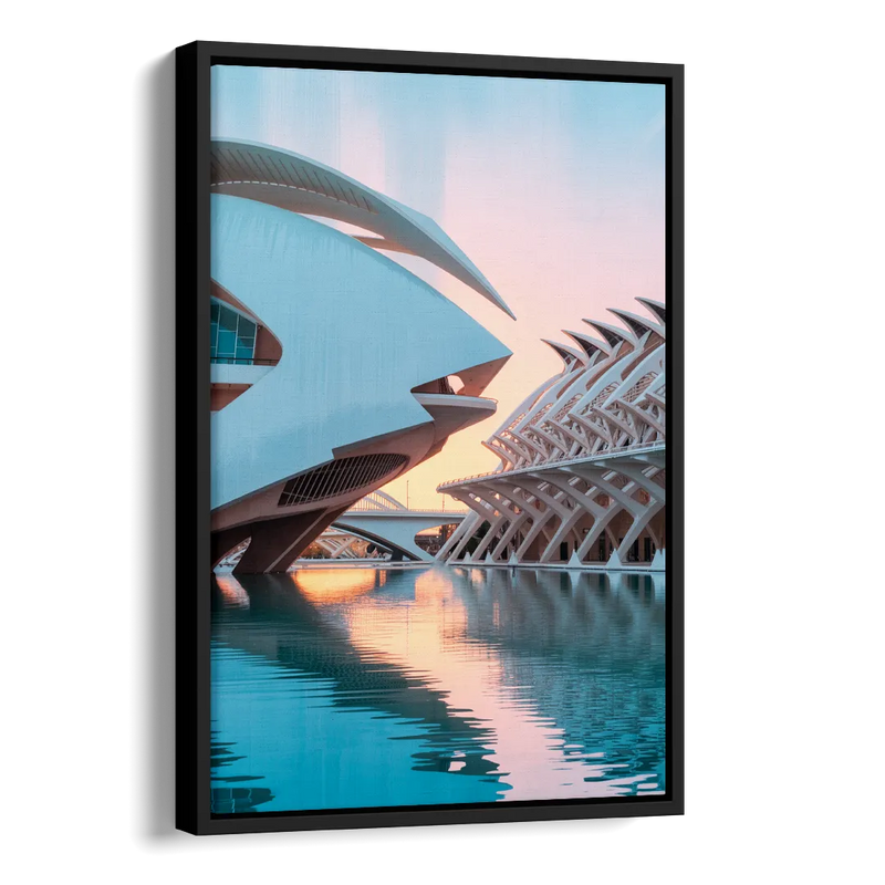City of Arts and Sciences Side - Black Canvas Wall Art