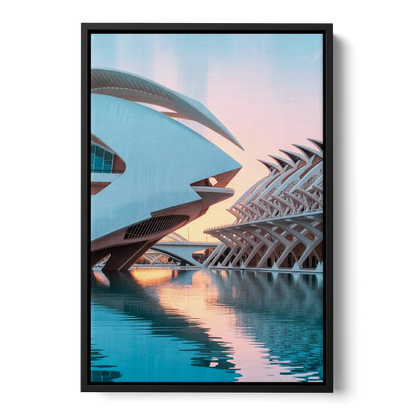 City of Arts and Sciences Front - Black Canvas Wall Art
