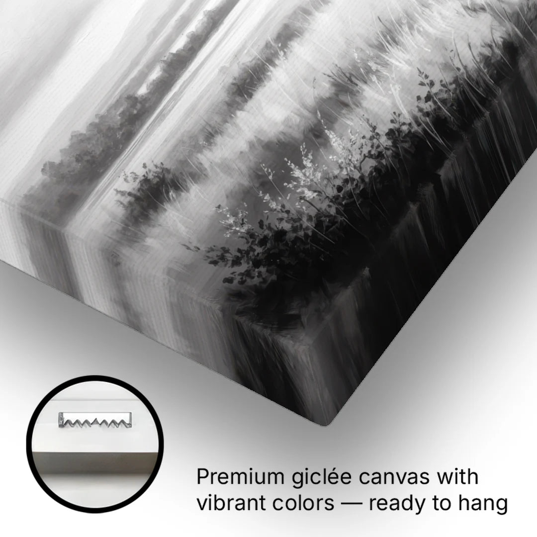 Classic Black and White Buffalo - Canvas Wall Art - Gallery Wrap Corner