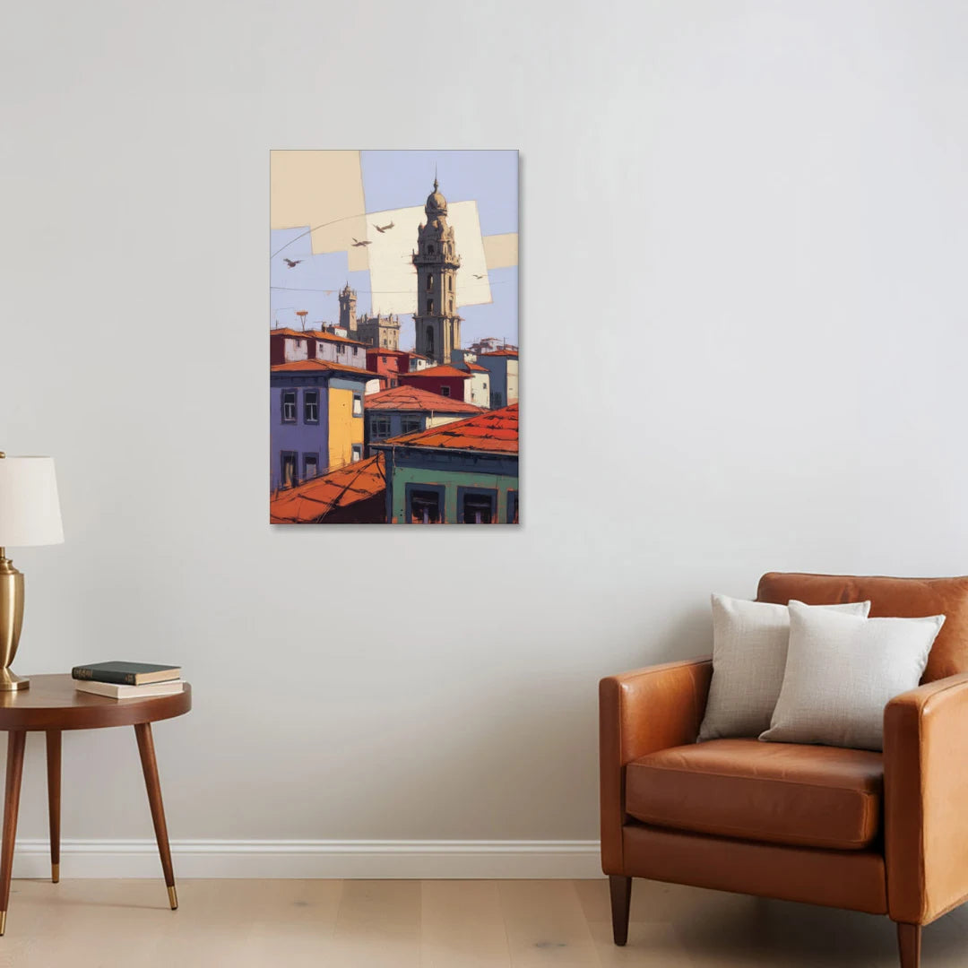 Clerigos Tower View - Canvas Wall Art - Sofa - 24x36