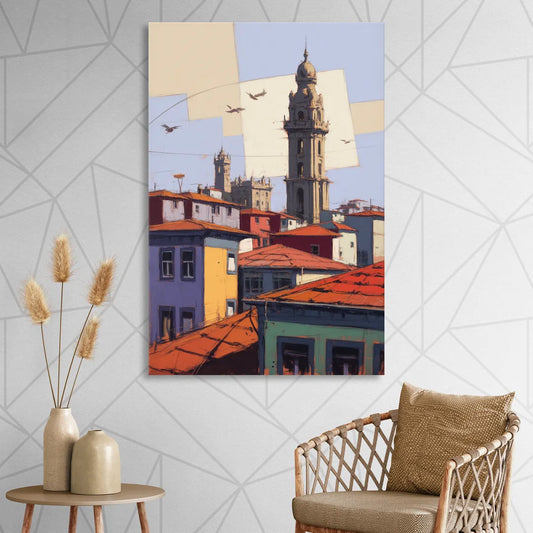 Clerigos Tower View Living Room - Canvas Wall Art