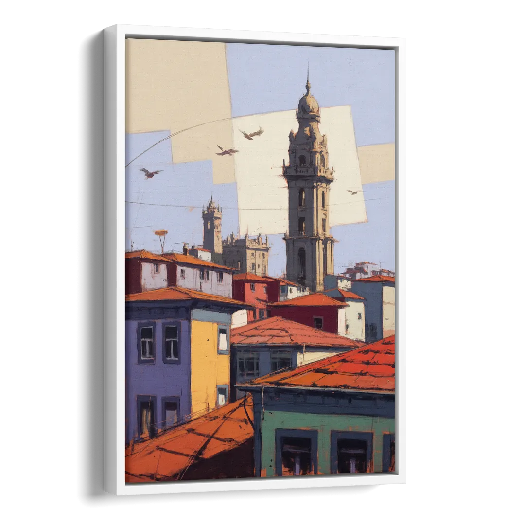 Clerigos Tower View Side - White Canvas Wall Art