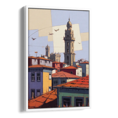 Clerigos Tower View Side - White Canvas Wall Art
