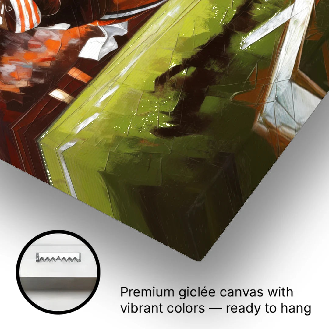 Cleveland Browns Fans in Action - Canvas Wall Art - Gallery Wrap Corner