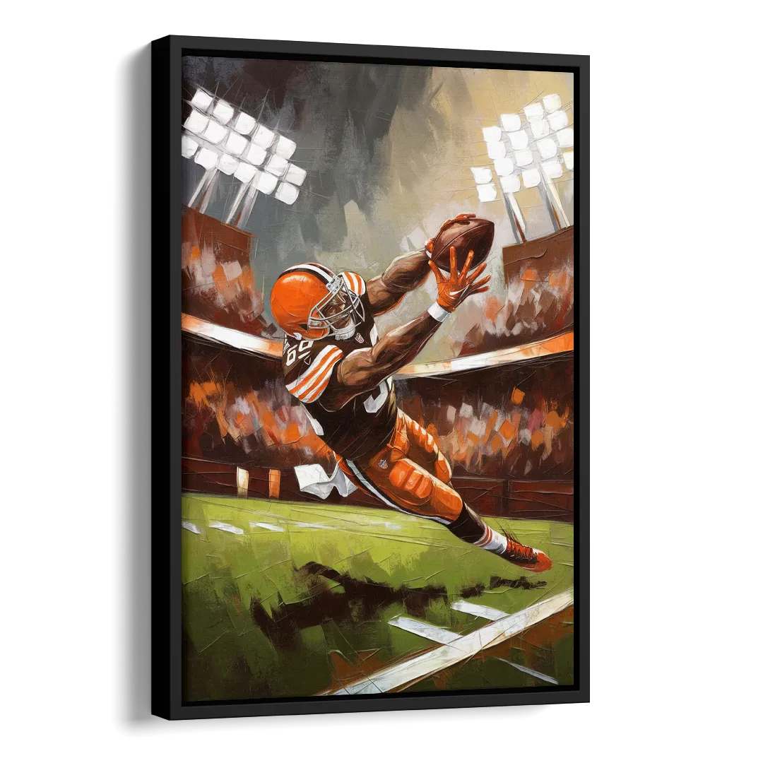 Cleveland Browns Fans in Action Side - Black Canvas Wall Art